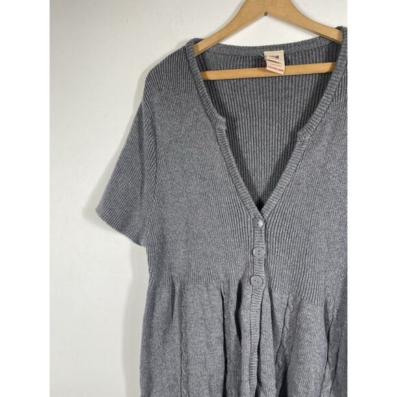 Faded Glory Y2K Cardigan Sweater 4X Babydoll Gray Knit Whimsigoth Fairy Grunge - Picture 6 of 12